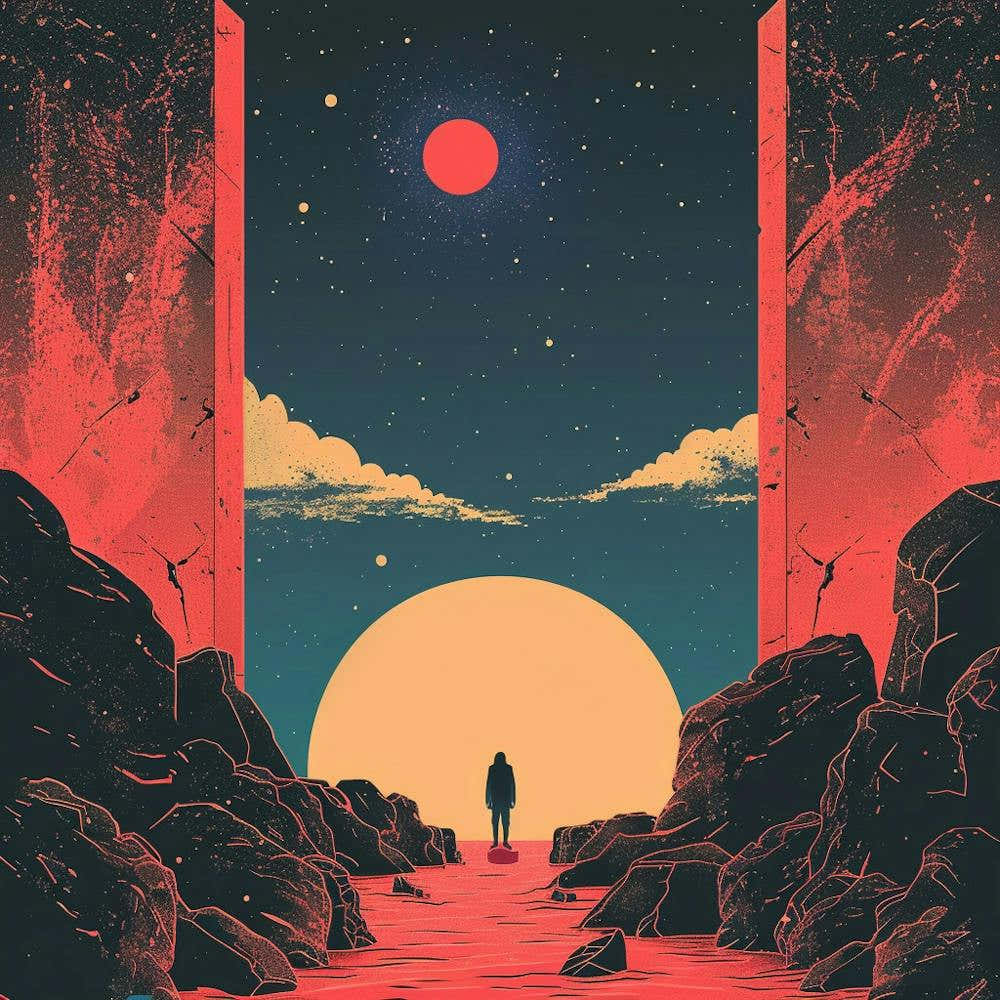 Man Walking Through A Desert 1