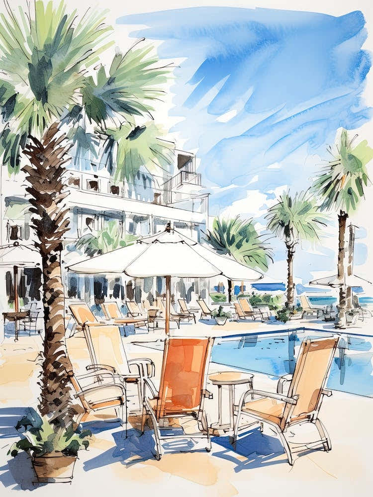 The Ritz Carlton Bacara, Santa Barbara   Santa Barbara, California   Resort Storybook Illustration 1