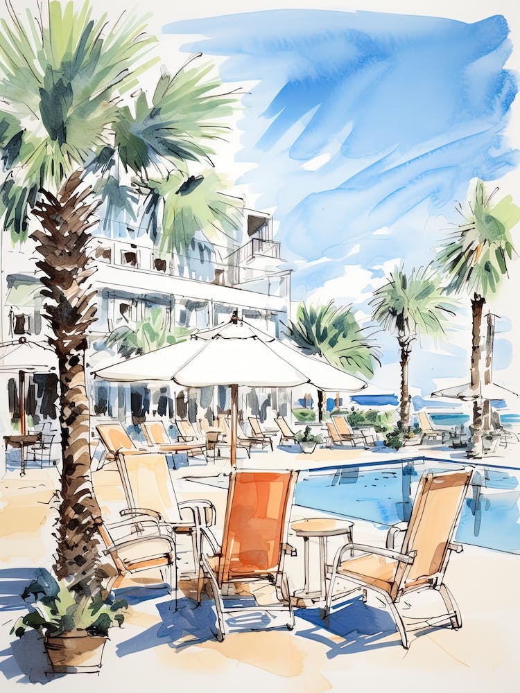 The Ritz Carlton Bacara, Santa Barbara   Santa Barbara, California   Resort Storybook Illustration 1