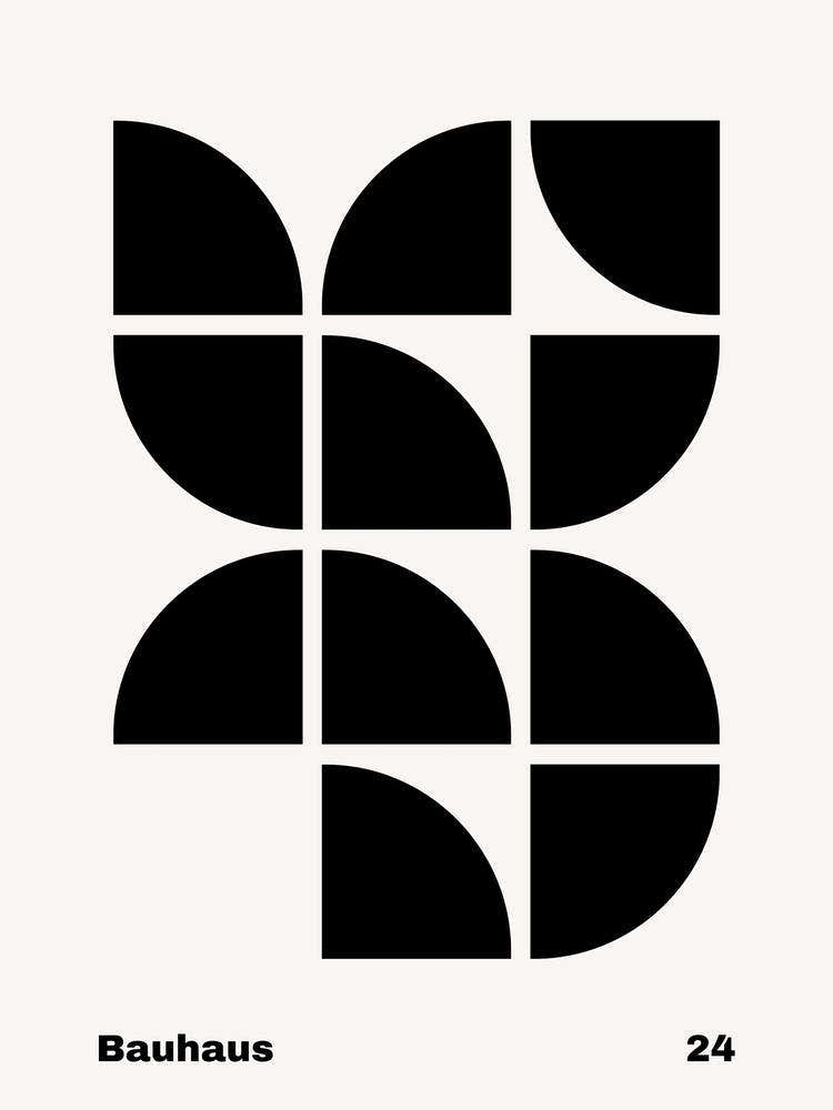 Geometric Bauhaus Poster B&W 24