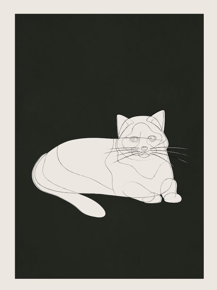 Minimalist Abstract Cat 3