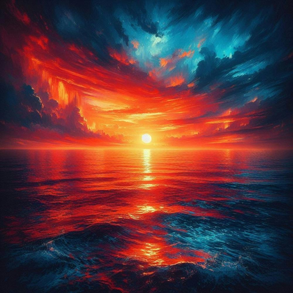 Sunset Over The Ocean