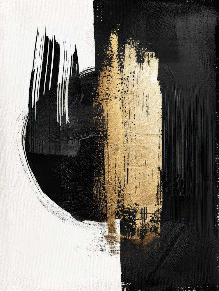 Abstract Black And Gold Painting 73