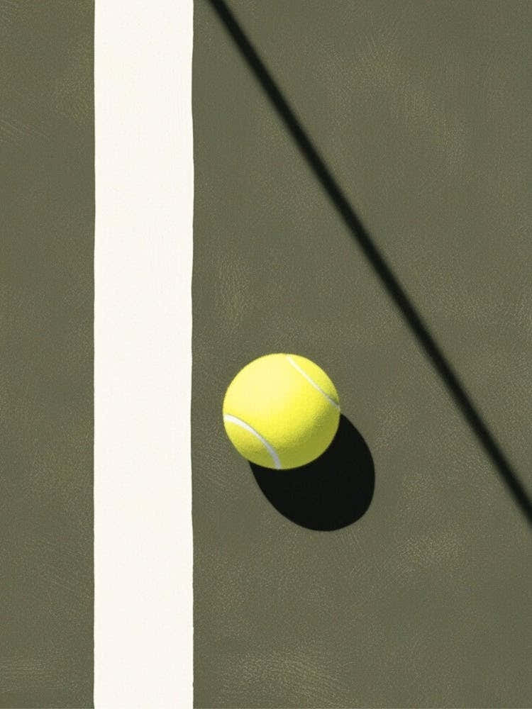 Tennis Ball On Court 1