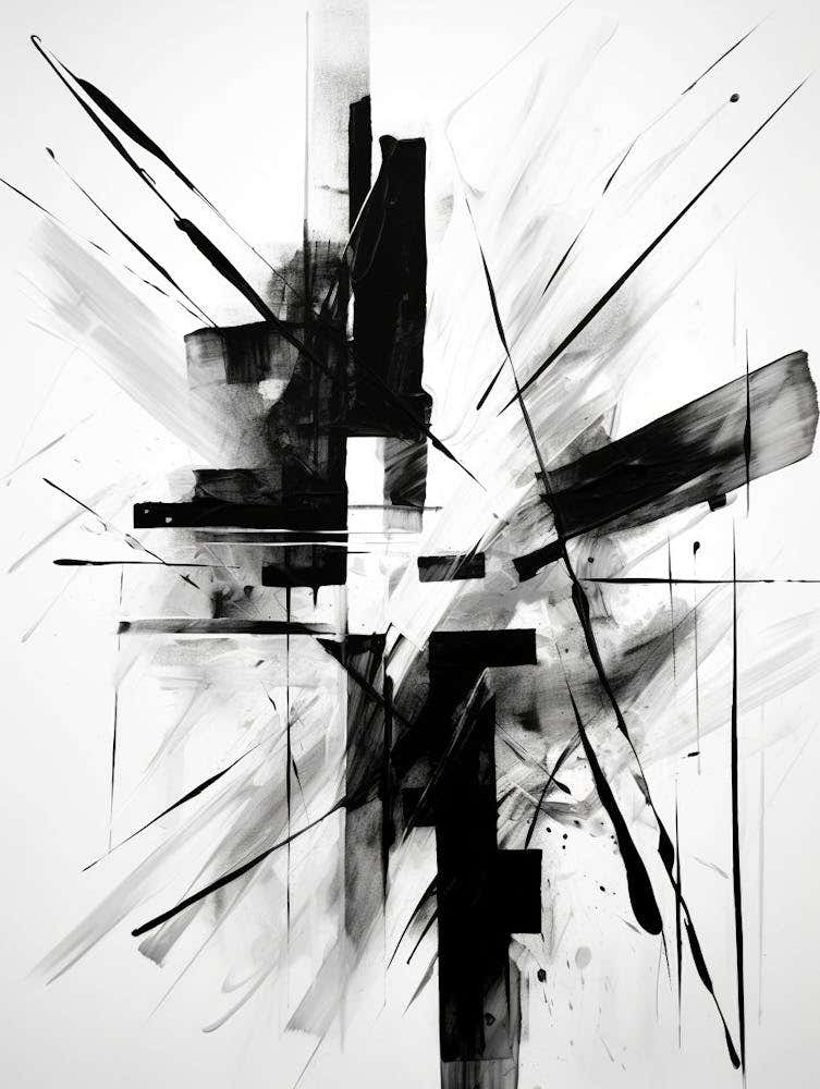 Fragments Abstract Black And White 2