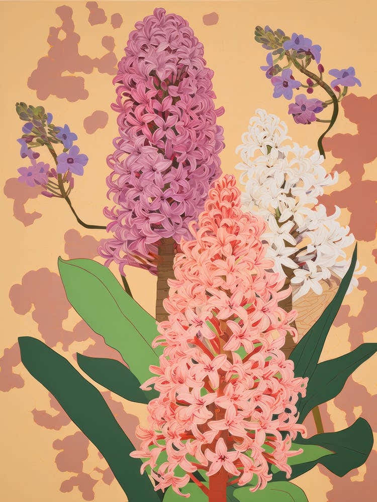 Hyacinths Flower Big Bold Illustration 4