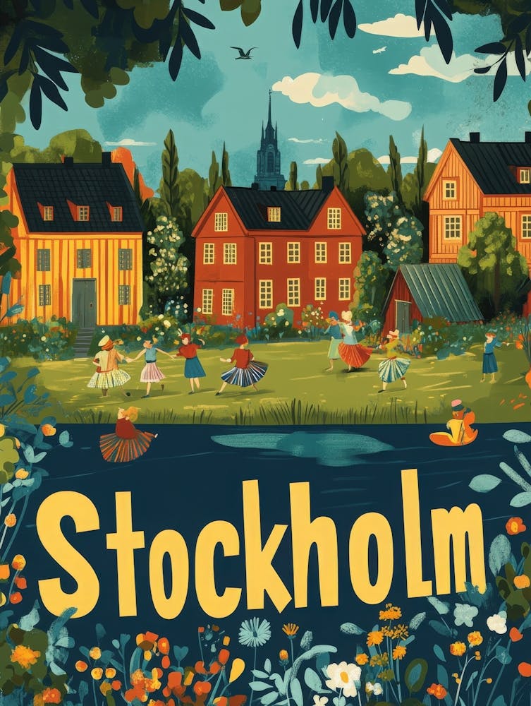 Aihrgdesign A 1970s Inspired Travel Poster For Stockholm 3