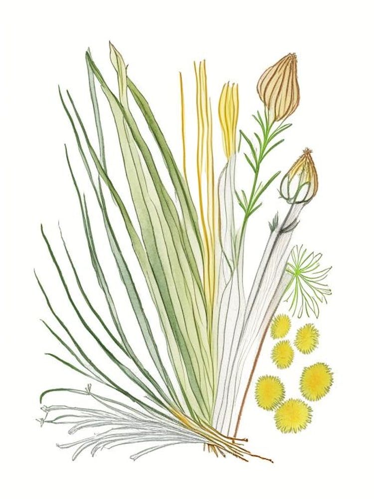 Lemongrass Spices And Herbs Pencil Illustration 4