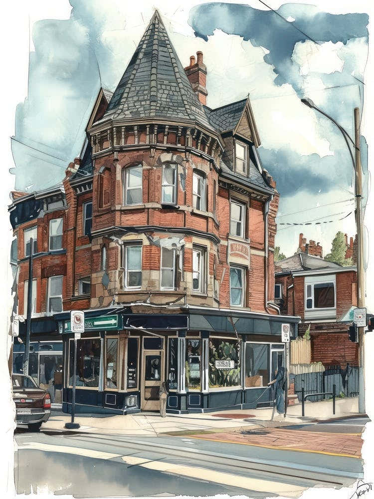 Sutton London Borough   Street Watercolour 1