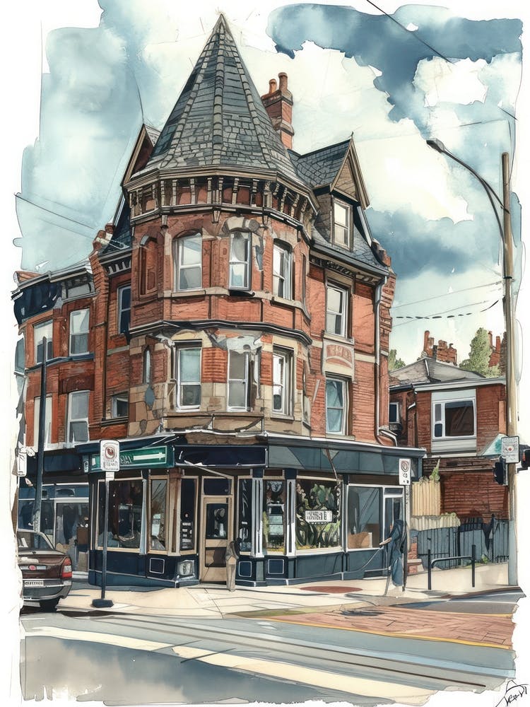 Sutton London Borough   Street Watercolour 1