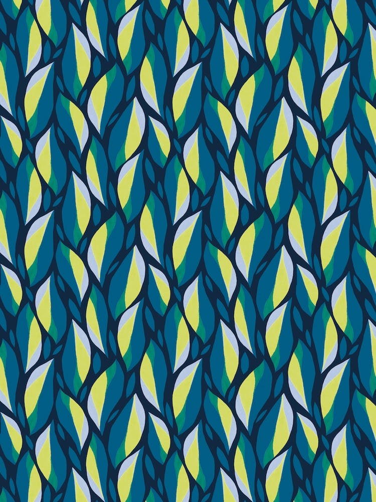 Tonal Green Leaves Print