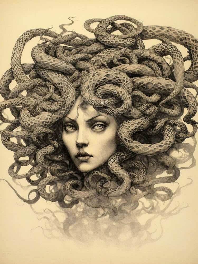 Medusa Pencil Style Illustration