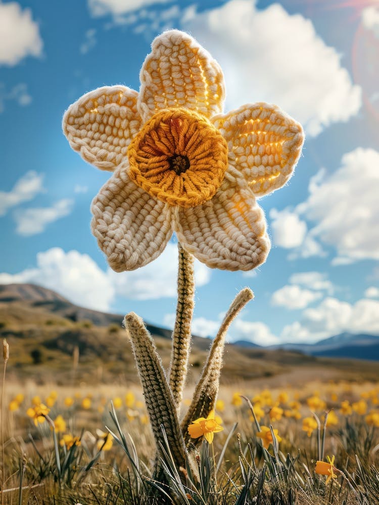 Daffodil Knitted In Crochet 2