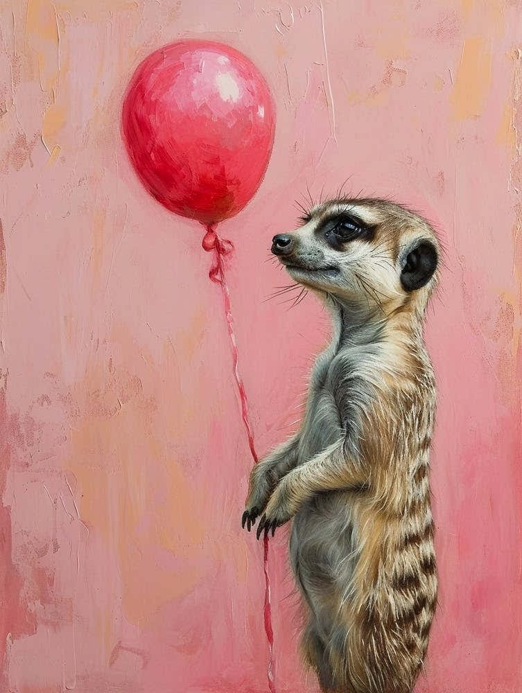 Cute Meerkat 2 With Balloon