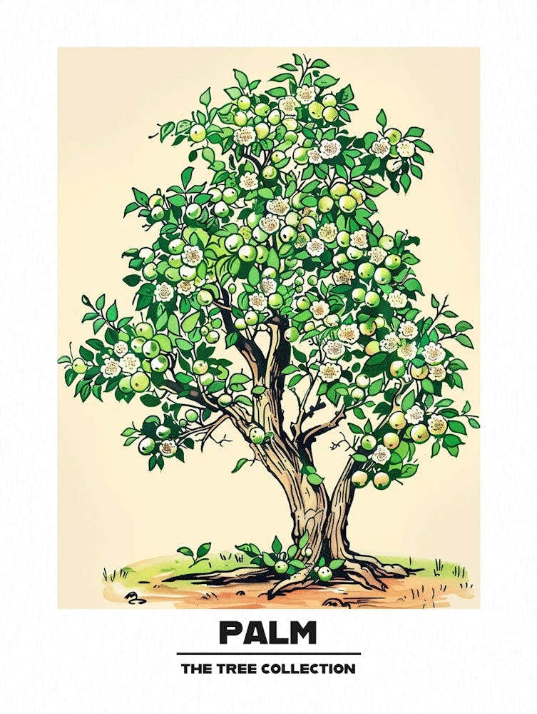 Palm Tree Storybook Illustration 3 Poster