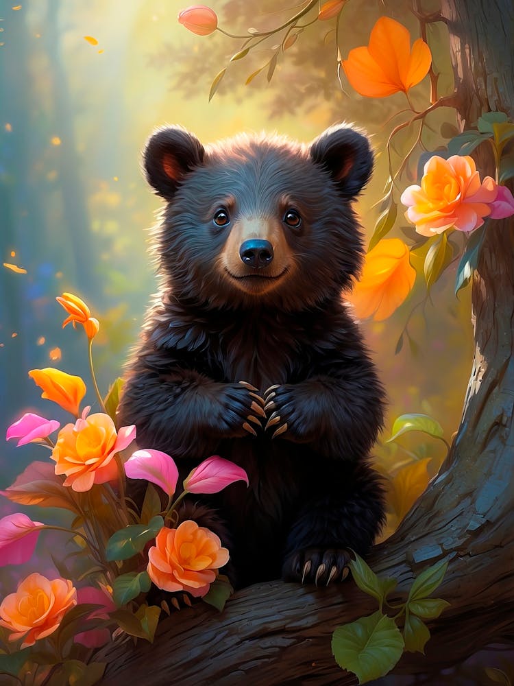 Black Bear In The Forest