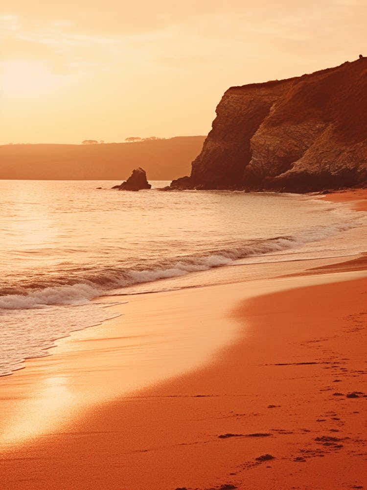 Barafundle Bay Beach Pembrokeshire Wales At Sunset 2