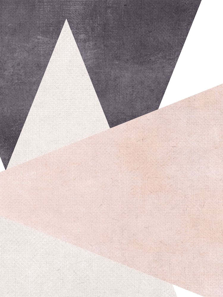 Large Triangles Pink Cotton Abstract