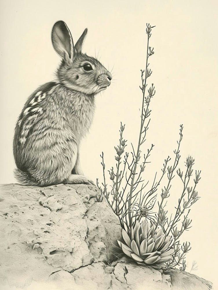 Chinchilla Rabbit Drawing 4