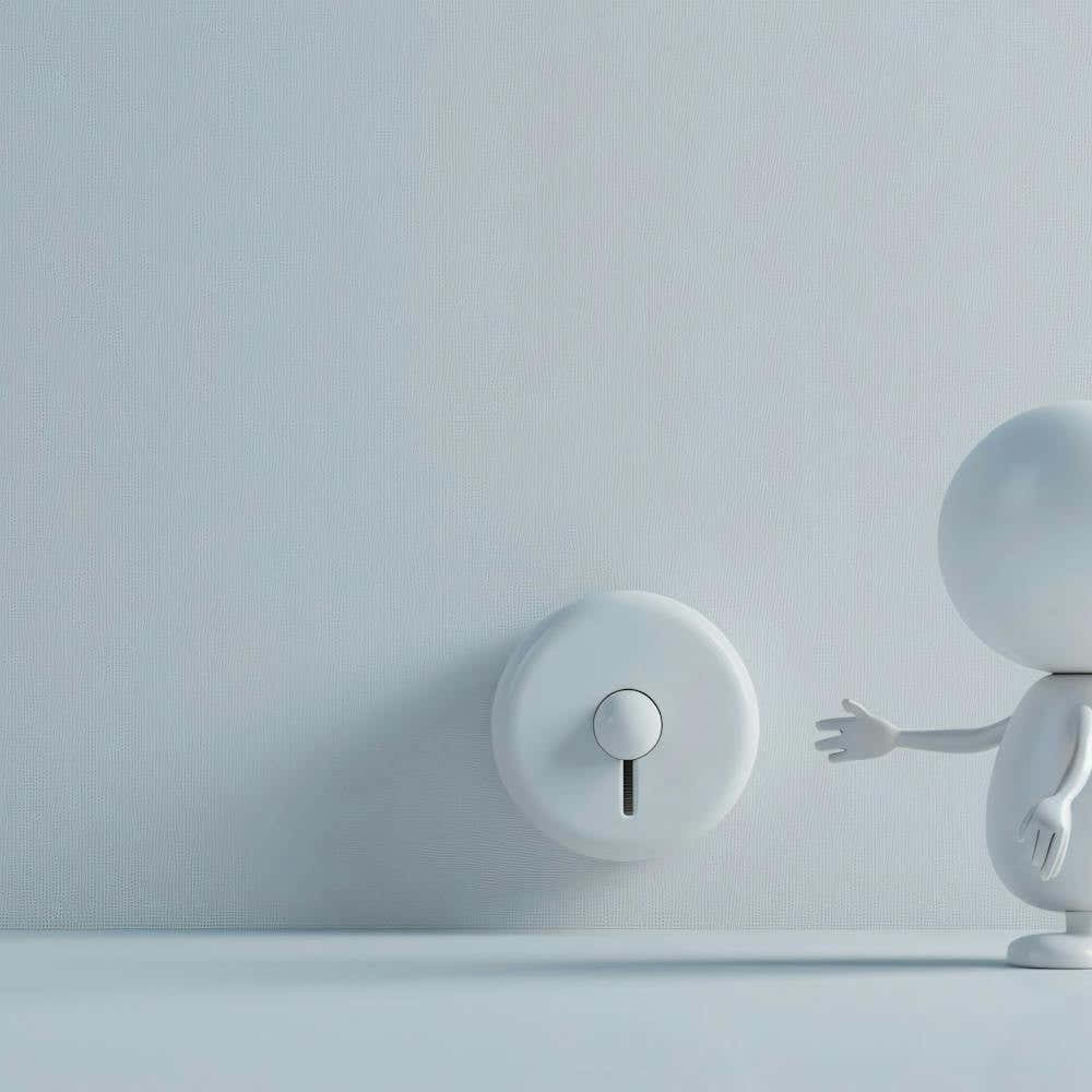 3d Illustration Of A Man Turning A Switch