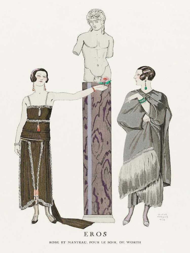 Eros Robe Et Manteau, Pour Le Soir, De Worth From Gazette Du Bon Ton No, George Barbier
