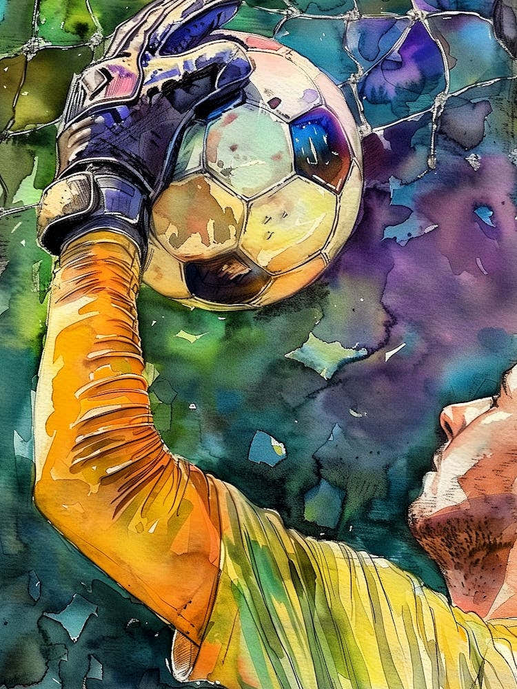 Football Player Watercolor Art (2)