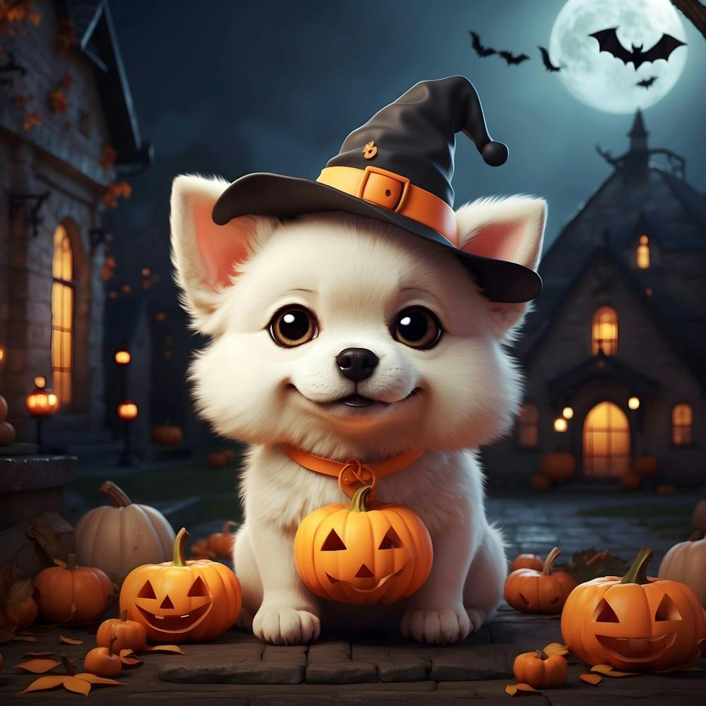 Cute Dog In Halloween Costume