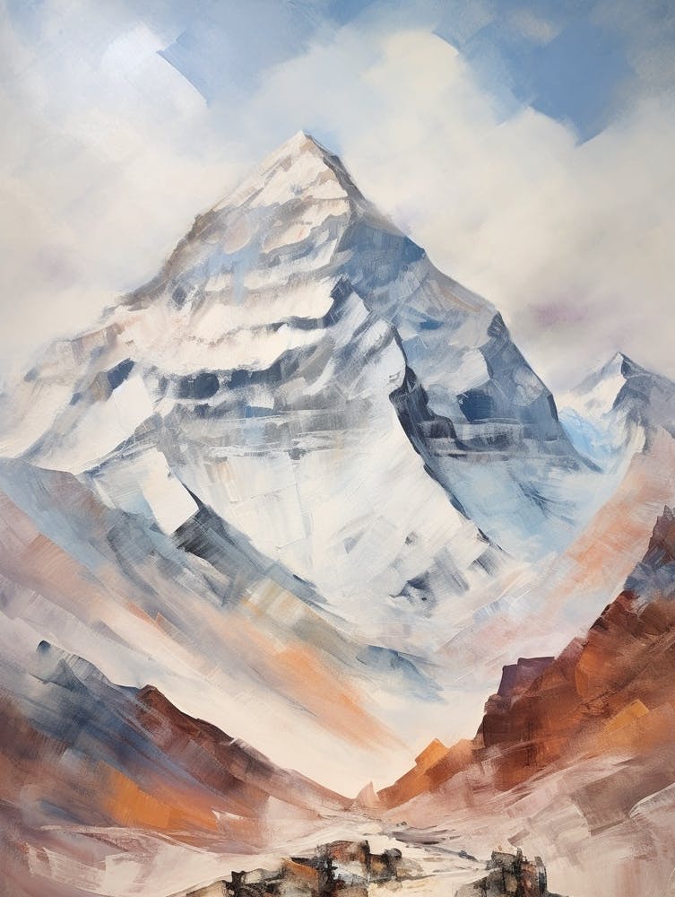 Mount Everest Nepal Tibet 5 Mountain Painting