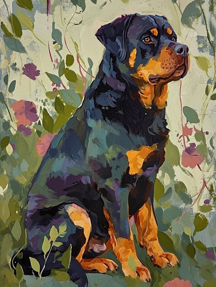 Rottweiler Acrylic Painting 2 Art Print By Woof And Whiskers Fy Rottweiler Acrylic Painting 2 Art Print By Woof And Whiskers Fy