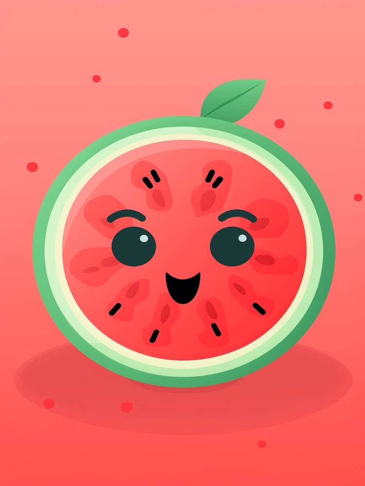 Watermelon Kawaii Illustration 3