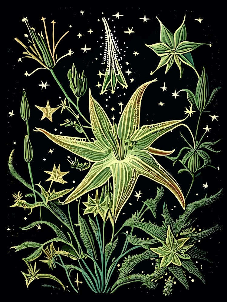 Shooting Star Wildflower Vintage Botanical