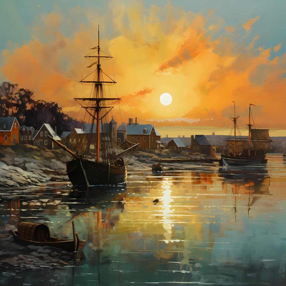 Harbour Hues: Thick Impasto Chronicles of Portsmouth