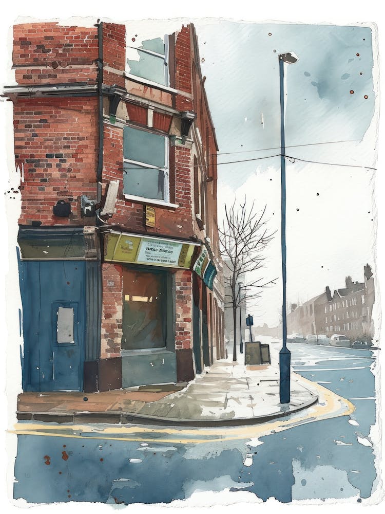 Barking London Borough   Street Watercolour 4