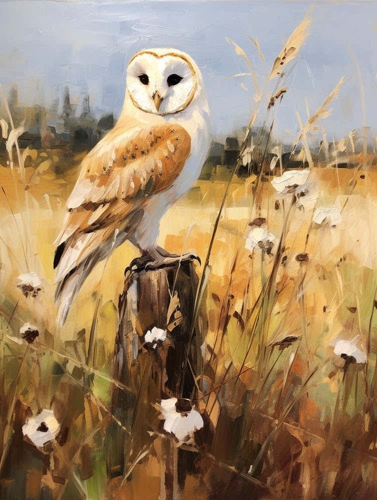 Bird Painting Barn Owl 3