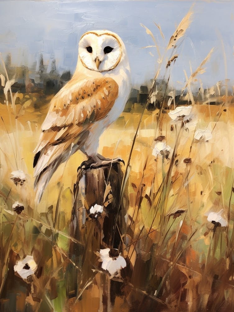 Bird Painting Barn Owl 3