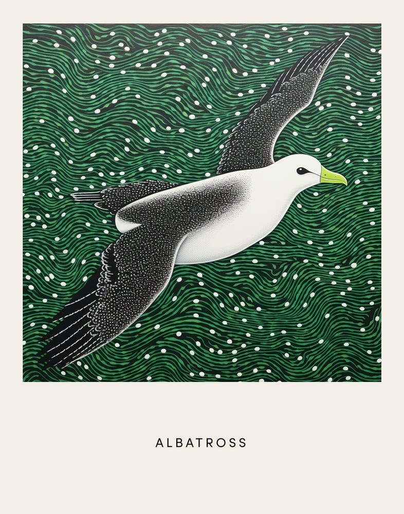 Ohara Koson Inspired Bird Painting Albatross 3 Poster