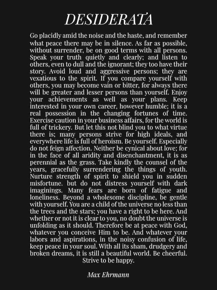 Desiderata quote