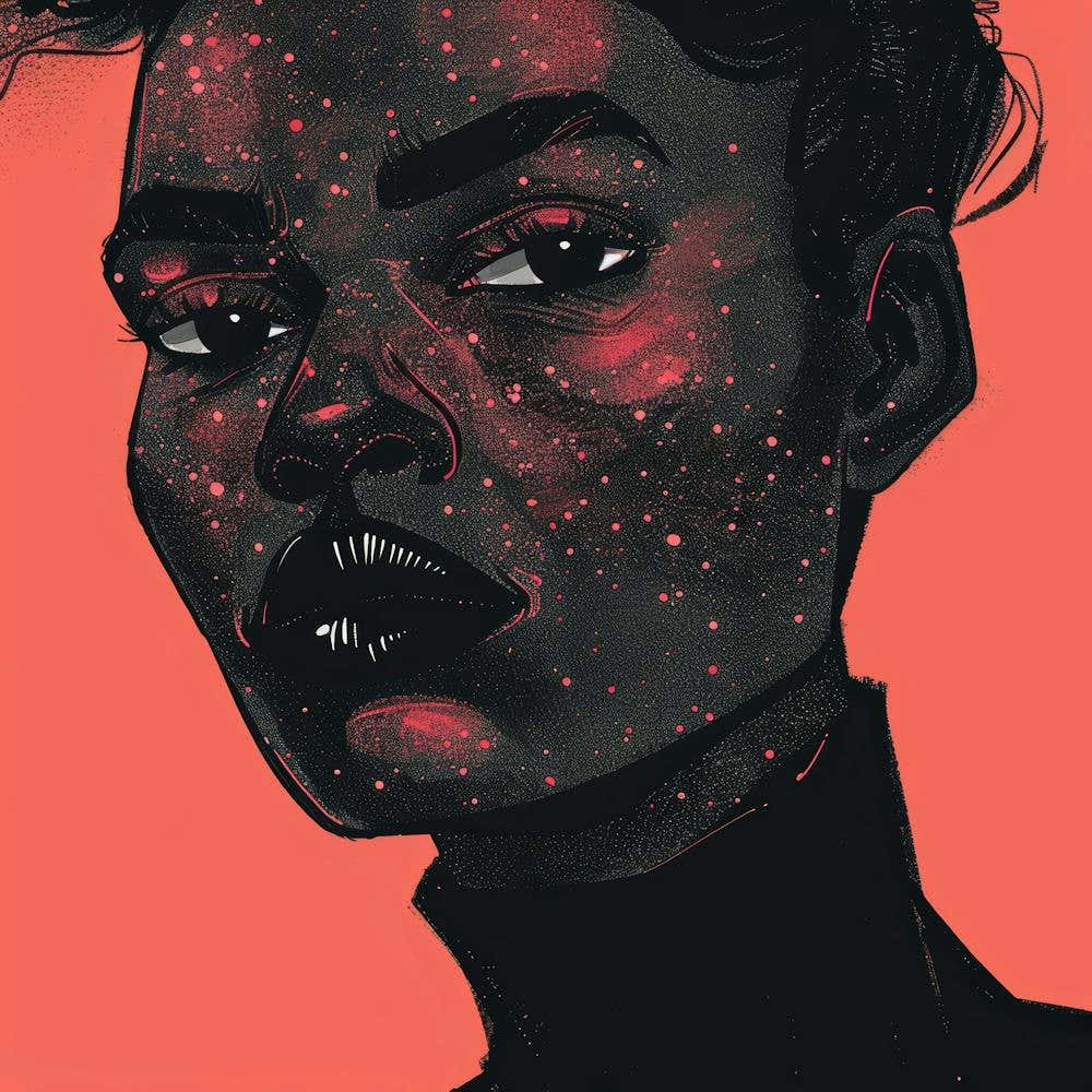 African Girl With Red Eyes