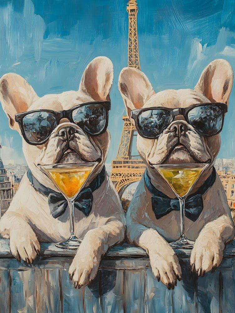 Whimsical Frenchies At The Bar 20