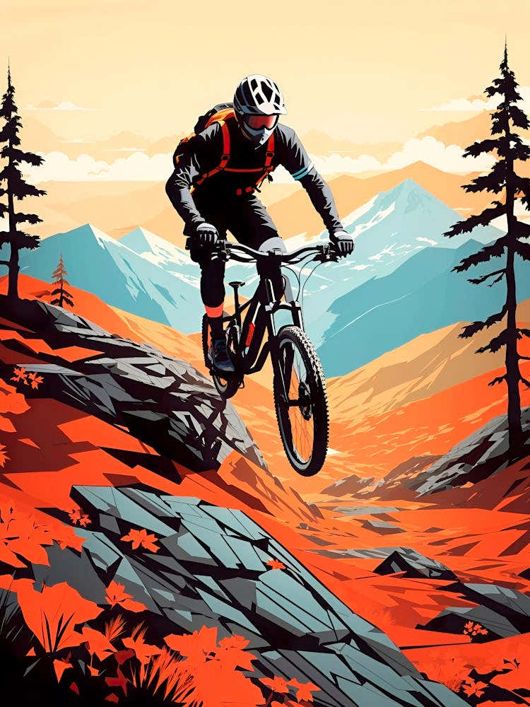 Mountain Biker In The Mountains