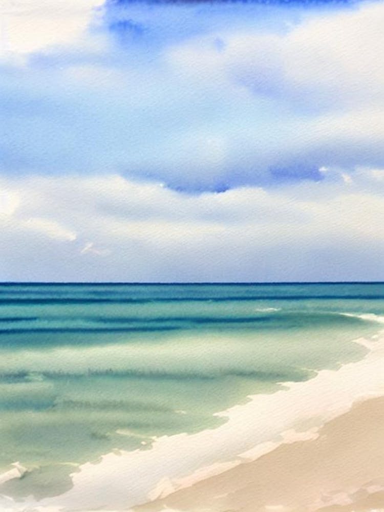 Bribie Island Beach 3, Australia Watercolour