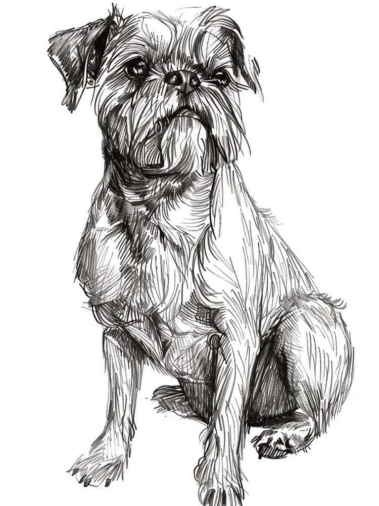 Brussels Griffon Line Sketch 3