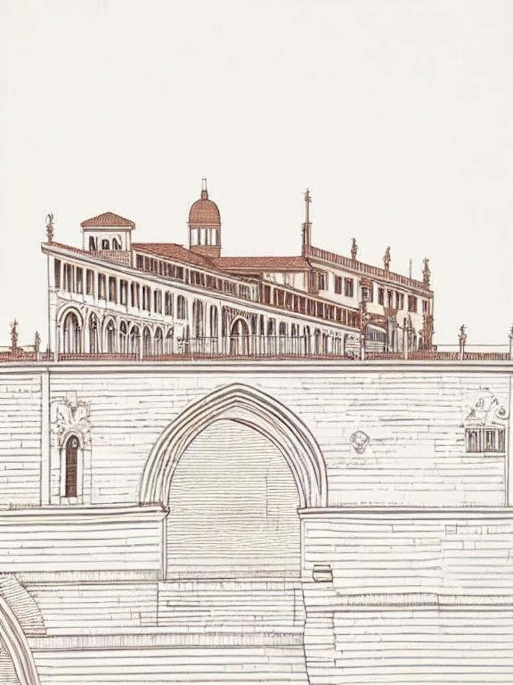 Bridge Of Sighs Venice Boho Landmark Illustration