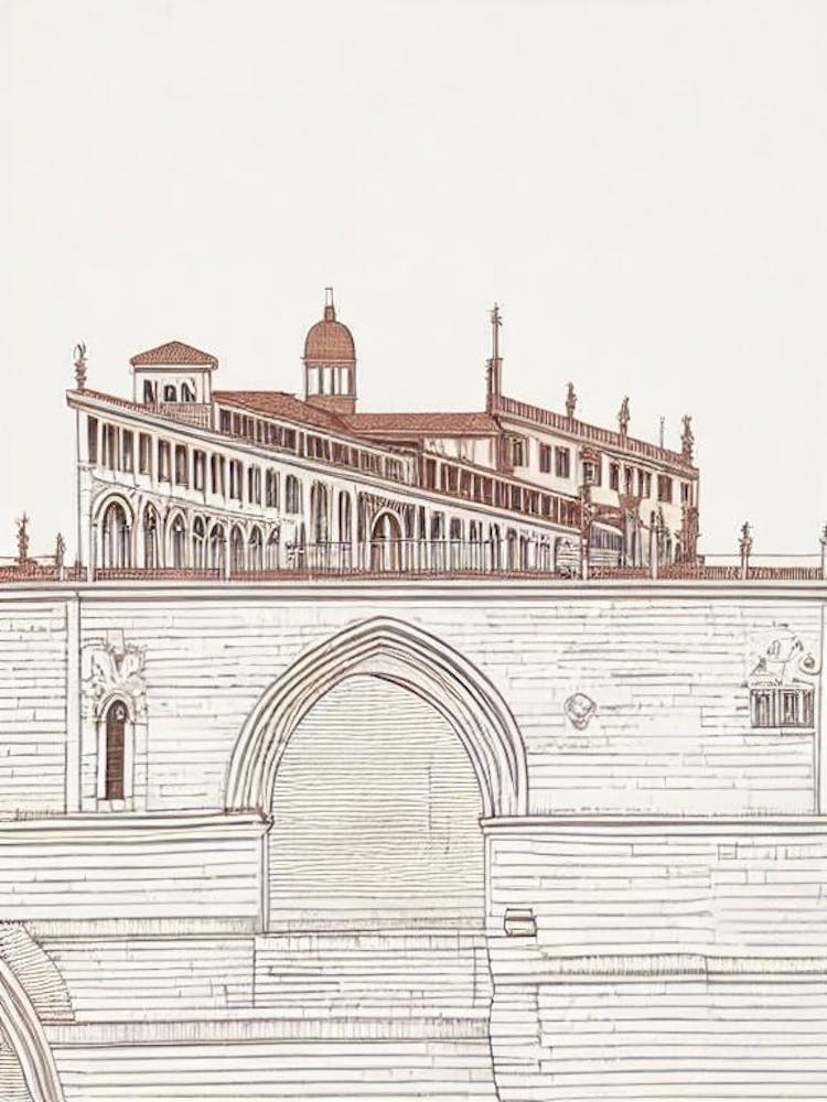 Bridge Of Sighs Venice Boho Landmark Illustration