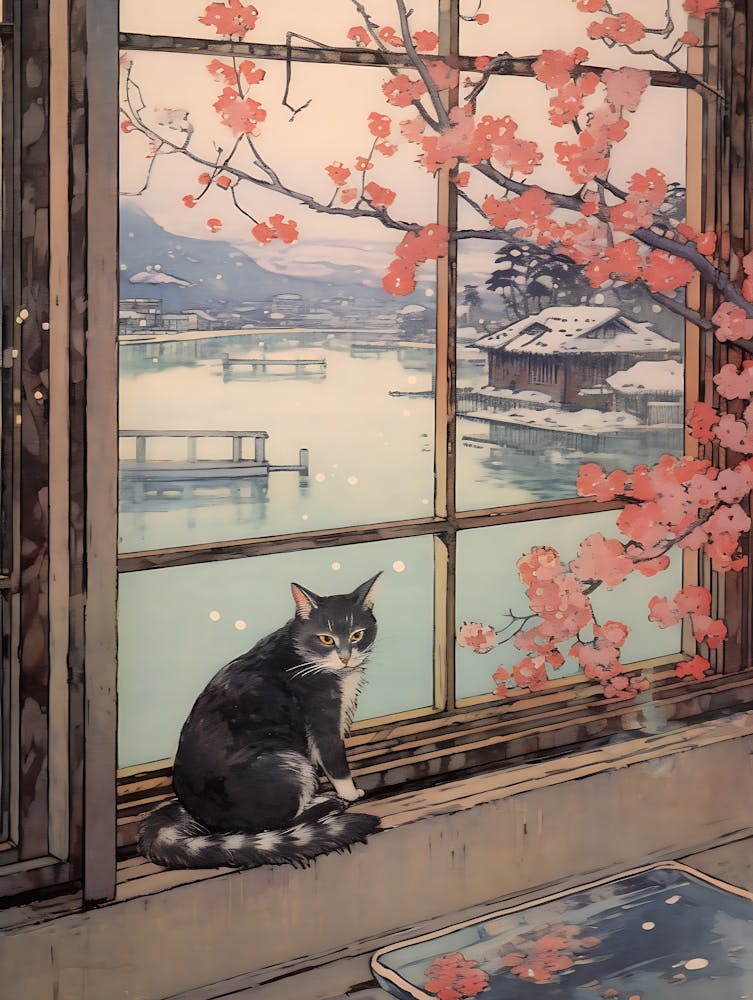 Cat On A Window Sill 1