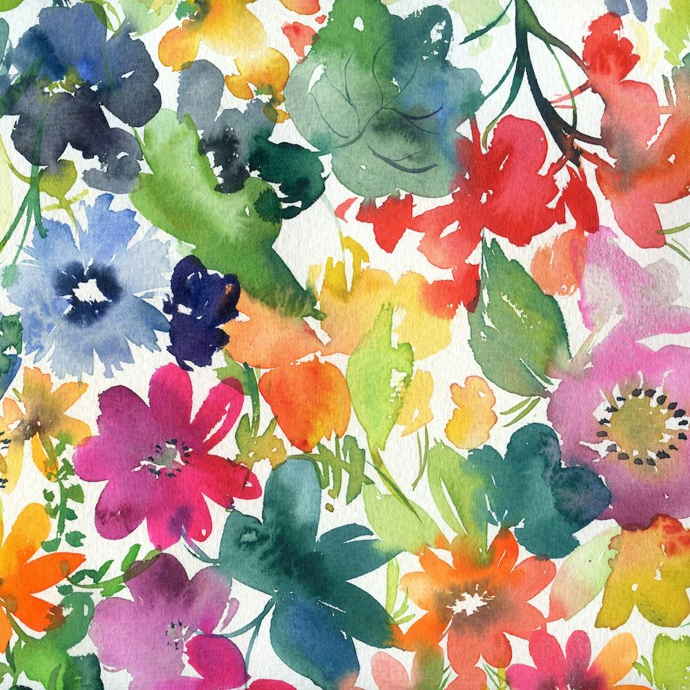 Watercolor Flowers at Noon N.o 3