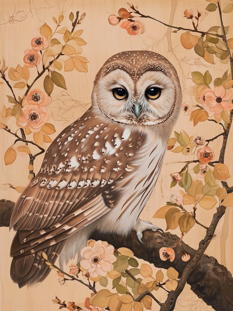 Boreal Owl Japanese Painting 5