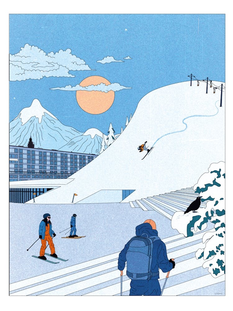 Le Volcan, Ski