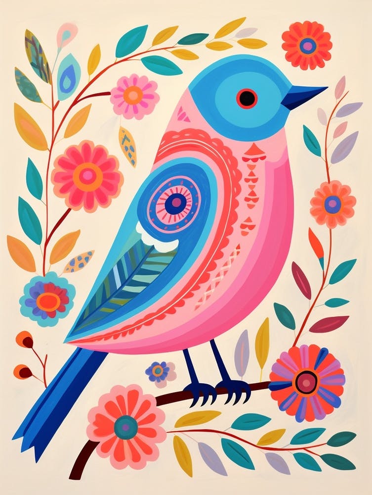 Pink Scandi Eastern Bluebird 1