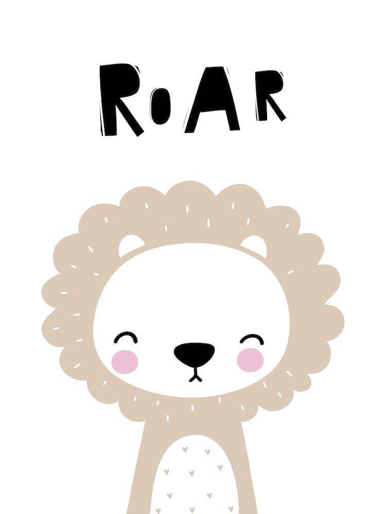 Scandi Roar Beige Lion
